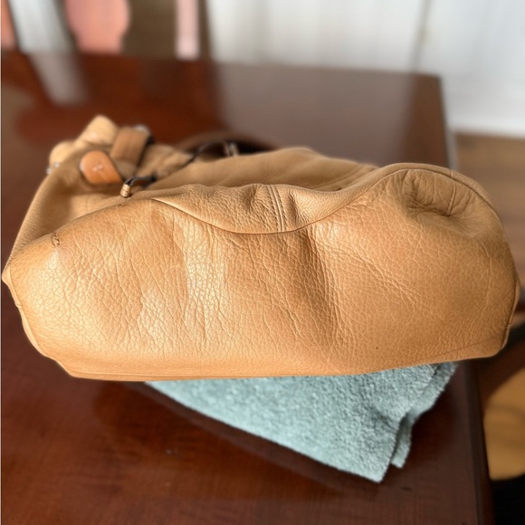 B. Makowsky Drawstring Hobo Leather Satchel Bag - Picture 8 of 13